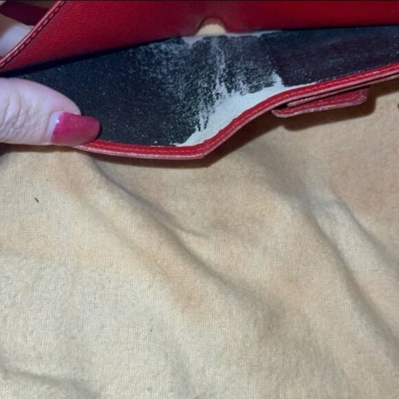Louis Vuitton Porte Billets Red Epi Compact Bifold Snap Wallet Leather Vintage 1 - Picture 7 of 14